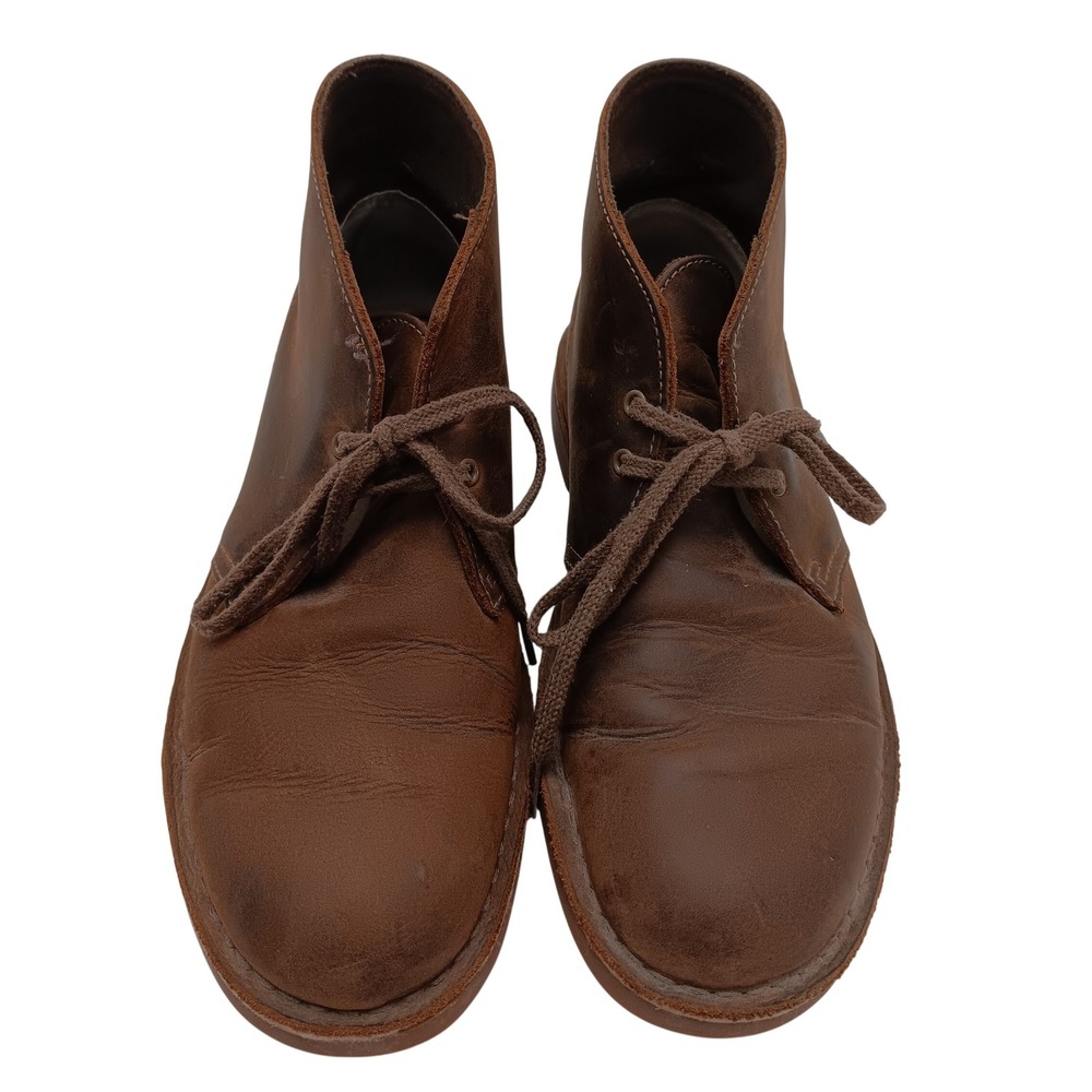 Clarks Mens Brown Leather Chukka Desert Boots Size 7.5 M 6C82286 Ankle Lace Up